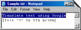 Translate a text sample